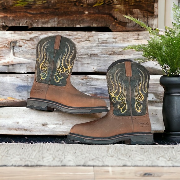 Ariat Men's WorkHog Mesteno Waterproof Composite Toe Work Boots - Picture 5 of 14